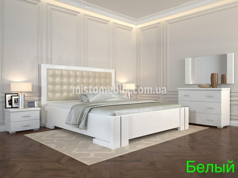 Кровать Амбер Белый (сосна - с подъемным механизмом) Арбор Древ в магазине Мисто Меблив купить Киев Васильков