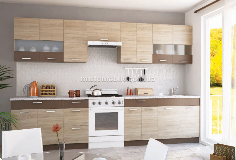 Кухня Алина сонома/мокка Сокме белая